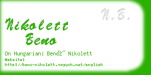 nikolett beno business card